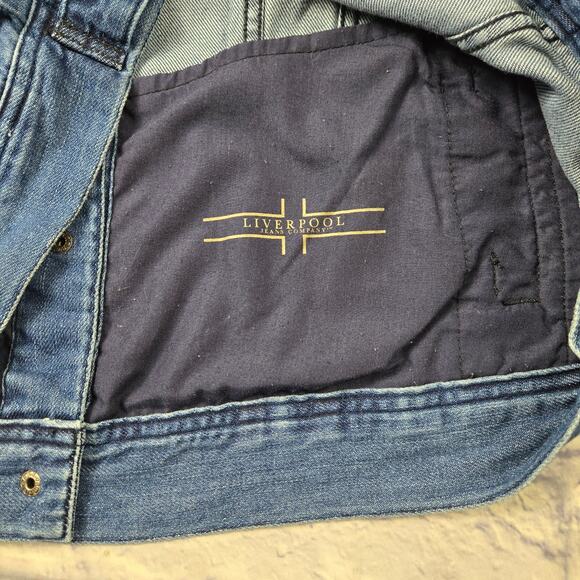 Liverpool Bell Snap Sleeve Beckett Blue Denim Jean Jacket size Medium - Picture 16 of 16